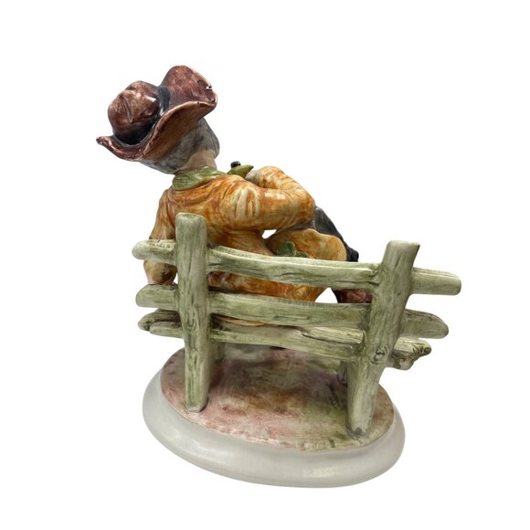 Giao Longi VTG Italy Made Drunk man on Bench Ceramic fIgurine 10"x9"x6" SKU 9393 - Picture 5 of 14